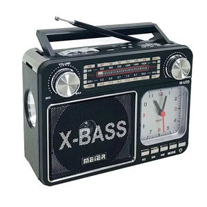 Custom Retro Portable Radio Multi Band AM FM SW Receiver X BASS USB <b>MP3</b> Player With Flashlight Quartz Clock - Product Image 2