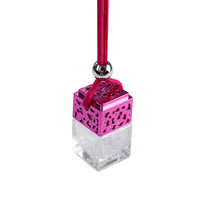 Diffuseur d'air suspendu en verre de forme carrée de 6 ml avec logo personnalisé pour la conception de mode, parfum de voiture