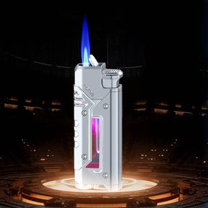Briquet torche à jet rechargeable sans flamme, moderne, luxueux et tendance, pour cigarettes et cigares - Product Image 2