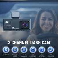 Caméra DVR 2 pouces 3 canaux pour véhicule Caméra de bord pour voitures 1080P Enregistreur vidéo Caméra de recul pour véhicule Boîte noire