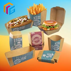 Scatola di Carta Personalizzata per Alimenti, Piccola Scatola Pieghevole in Cartone per Hamburger, Patatine Fritte, Sandwich da Asporto con Logo Stampato - Product Image 2