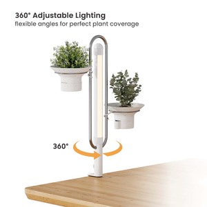 Support de <span class=keywords><strong>plante</strong></span> décoratif rotatif à LED PS01-1C, éclairage de croissance <span class=keywords><strong>pour</strong></span> plantes, support de bureau intérieur à pince, étagère de rangement <span class=keywords><strong>pour</strong></span> plantes <span class=keywords><strong>pour</strong></span> la maison et le bureau - Product Image 5