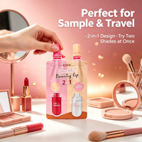Pochette innovante à double compartiment avec bec verseur 2-en-1 pour emballage de sérum et crème