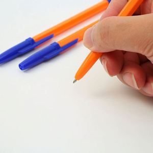 Wholesale Bonvan BV-PS114 Plastic Back to School Student <b>Cheap</b> Simple Yellow Ball Point Pen 1.0 mm Writing Width Custom Logo - Product Image 2