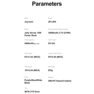 <span class=keywords><strong>Joyroom</strong></span> แบตเตอรี่สำรองขนาด<span class=keywords><strong>10000</strong></span>มินิแบบพกพาขนาดเล็กดีไซน์ใหม่สีสันสดใส - Product Image 5