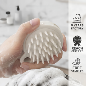 Cepillo Masajeador de Cuero Cabelludo Ecológico de TPE con Cerdas Suaves para Cabello Húmedo o Seco, Venta al por Mayor con Logotipo Personalizado para Marcas Globales - Product Image 1