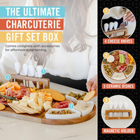 Grand plateau de charcuterie magnétique en bois, design magnétique en bois qui redéfinit les formes (cercle, carré, cœur) pour servir le fromage