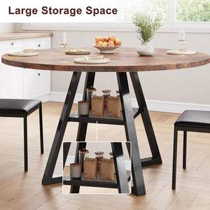 Mesa de Comedor Redonda de Madera con Pedestal para 4 a 6 Personas, Muebles de Cocina y Comedor, Precio de Fábrica al por Mayor - Product Image 5