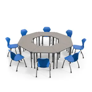 Excellent Suppliers Desk And Chair Sets/ Good Price High Quality Plywood Plastic Modern Education School Furniture Students