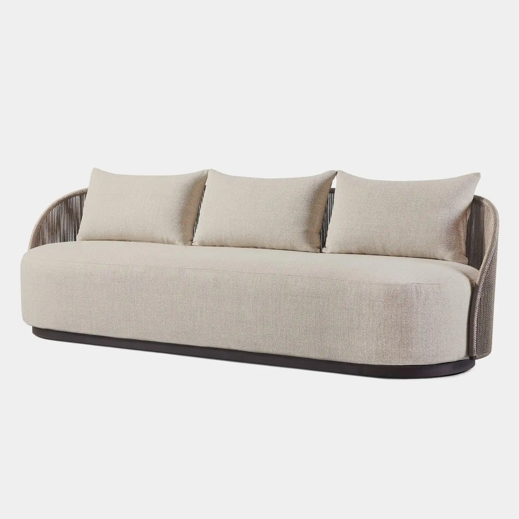 Customized Aluminum Garden Set New Design Outdoor Patio Furniture Olefin Rope 3 Seat Sofa