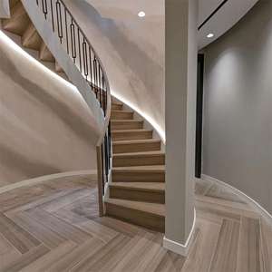 Usa Australia Gebogen Trap Traditionele Stijl Houten Loopvlak Boog/Gebogen Trap Met Smeedijzeren Leuningen - Product Image 4