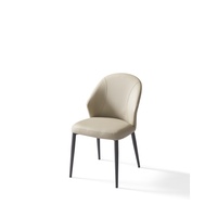 Chaises de salle à manger élégantes et rembourrées en cuir PU de luxe avec pieds en acier inoxydable, design élégant pour hôtel