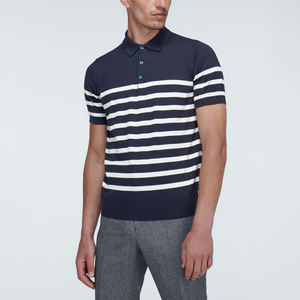 Proveedor de ropa Polo personalizado Homm De Marks Camiseta Hombre Polo de algodón a rayas - Product Image 1
