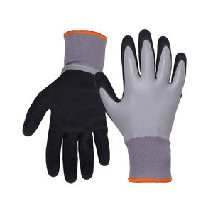 قفازات عمل شتوية من GLOVEMAN ، راحتين مطلية بالنتريل الرملي ، بطانة صوفية حرارية مقاومة للماء ، رمادية - Product Image 1