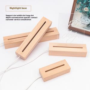 Socle <span class=keywords><strong>Lumineux</strong></span> LED <span class=keywords><strong>en</strong></span> <span class=keywords><strong>Bois</strong></span> de Hêtre Massif avec Bande Rectangulaire, Base de Lumière <span class=keywords><strong>en</strong></span> <span class=keywords><strong>Bois</strong></span> de Hêtre pour Gravure Acrylique DIY de Noël - Product Image 3