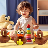 Jouets de bain flottants et couineurs en caoutchouc de sécurité, en forme de singe de 3 pouces, personnalisables, pour la promotion, avec logo sur mesure, en gros