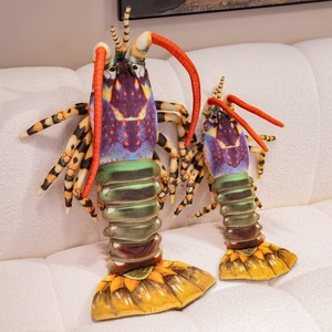 Homard australien réaliste en peluche oreiller doux <span class=keywords><strong>crabe</strong></span> peluche jouet Simulation bleu peluche câlin poupées de homard de mer - Product Image 3