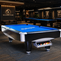 Tissu de billard de remplacement bleu tournoi, 6 bandes de coussin prédécoupées, rail en acajou Pearl Sight