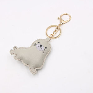 Custom logo <b>Little</b> Sea Lion Leather Stereoscopic Car Keychain Pendant Luggage Accessories <b>Bag</b> Pendant Kids Women Men Gift - Product Image 1
