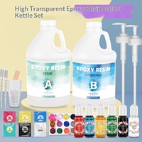 Kit de 2 gallons de résine époxy transparente et durcisseur AB, colle époxy pour acier, résine époxy liquide