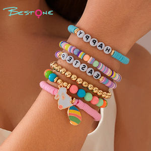 Custom Trendy <b>Cute</b> Multi-layer Unisex Beaded <b>Bracelet</b> with Easter Eggs Charm-2025 Easter Gift - Product Image 2