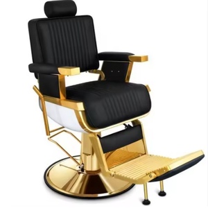 Chaises de barbier de haute qualité à hauteur de siège réglable, plaque de placage, chaise de salon de coiffure, vente en gros, personnalisable, noir moderne - Product Image 1