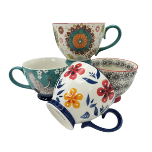 Factory Custom OEM 14 oz Under Glaze Color Handpainted <b>Ceramic</b> Cup Soup Cups <b>Handmade</b> Coffee <b>Mug</b> Tea Cup Set - Product Image 1