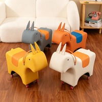 Chaise à roulettes enfant en forme de âne de dessin animé, en tissu technique imperméable, pour la maison et la maternelle, vente en gros