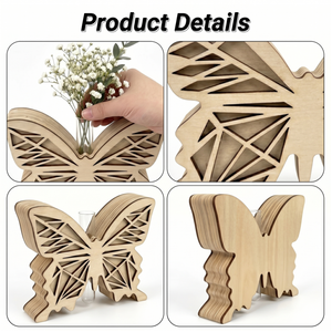 Fabricant de vases en bois personnalisés en forme de papillon, fournisseur de supports décoratifs pour fleurs, Vietnam - Product Image 2