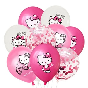 Venta al por mayor <span class=keywords><strong>Hello</strong></span> <span class=keywords><strong>Kitty</strong></span> Niñas Fiesta de cumpleaños Vajilla desechable Cake Topper Globo Niños Favores KT Globo Fiesta Decoración Suministros - Product Image 4