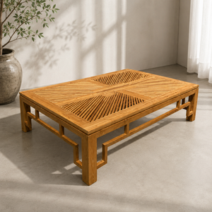 Sunnie <b>Solid</b> <b>Wood</b> Coffee Table with Slatted <b>Top</b> Modern and Functional Design for Home or Dining Rooms - Product Image 3