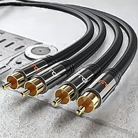Câble audio RCA mâle-mâle plaqué or 2X, connecteurs RCA mâle-mâle plaqués or, provenance Chine