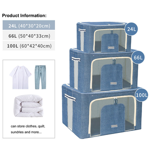 Giải pháp lưu trữ nhà gấp da & Khung Thép 66L quần áo lớn hộp lưu trữ & Thùng thiết kế hiện đại - Product Image 1