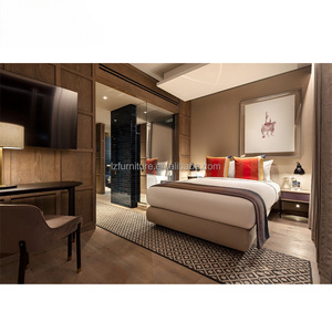 Usine de meubles sur mesure OEM ODM : Ensemble complet de chambre king-size pour hôtel, lit en bois avec tête de lit en placage et table de chevet, pour projets hôteliers 5 étoiles - Product Image 6