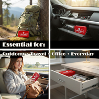Trousse de premiers secours miniature portable personnalisée en gros, étanche, durable, légère, boîte en métal rouge, voyage en plein air, maison