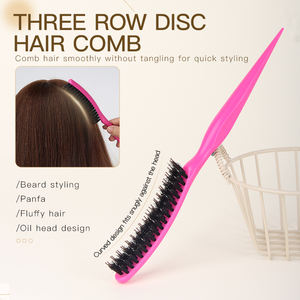 Peine Profesional Ingird P510 de Tres Filas con Cerdas de Nailon para Vestidos de Noche, Peine de Cola de Rata para Salón, Cepillo para Peinar y Dar Volumen al Cabello Rizado - Product Image 5