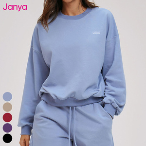 Janya <span class=keywords><strong>Felpe</strong></span> Girocollo da <span class=keywords><strong>Donna</strong></span> Personalizzate di Tendenza, Top Sportivi e Fitness, Felpa Oversize Casual Larga - Product Image 1