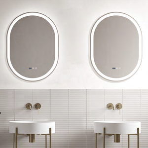 Miroir de salle de bain ovale en arc anti-buée intelligent avec éclairage LED pour salle de bain d'hôtel - Product Image 3