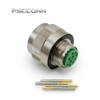 Connecteur électrique circulaire industriel PSCCONN série D38999 III J599 26FC98SA 33A 400V, 10 broches, avec contre-écrou, pour l'aviation