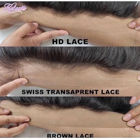 Extensions de cheveux super fines HD transparentes 13x4 avec closure en dentelle 4x4 6x6 et baby hair en vrac