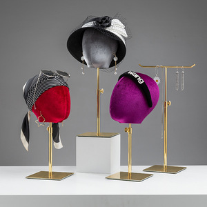Cabeza de Maniquí de color personalizado modelo de soporte de exhibición sombrero de mesa estante de exhibición peluca cabeza de terciopelo maniquí - Product Image 5