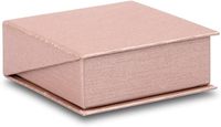 Boîte rigide en soie rose mat, format mini, pour boucles d'oreilles, bagues, bijoux délicats, emballage cadeau