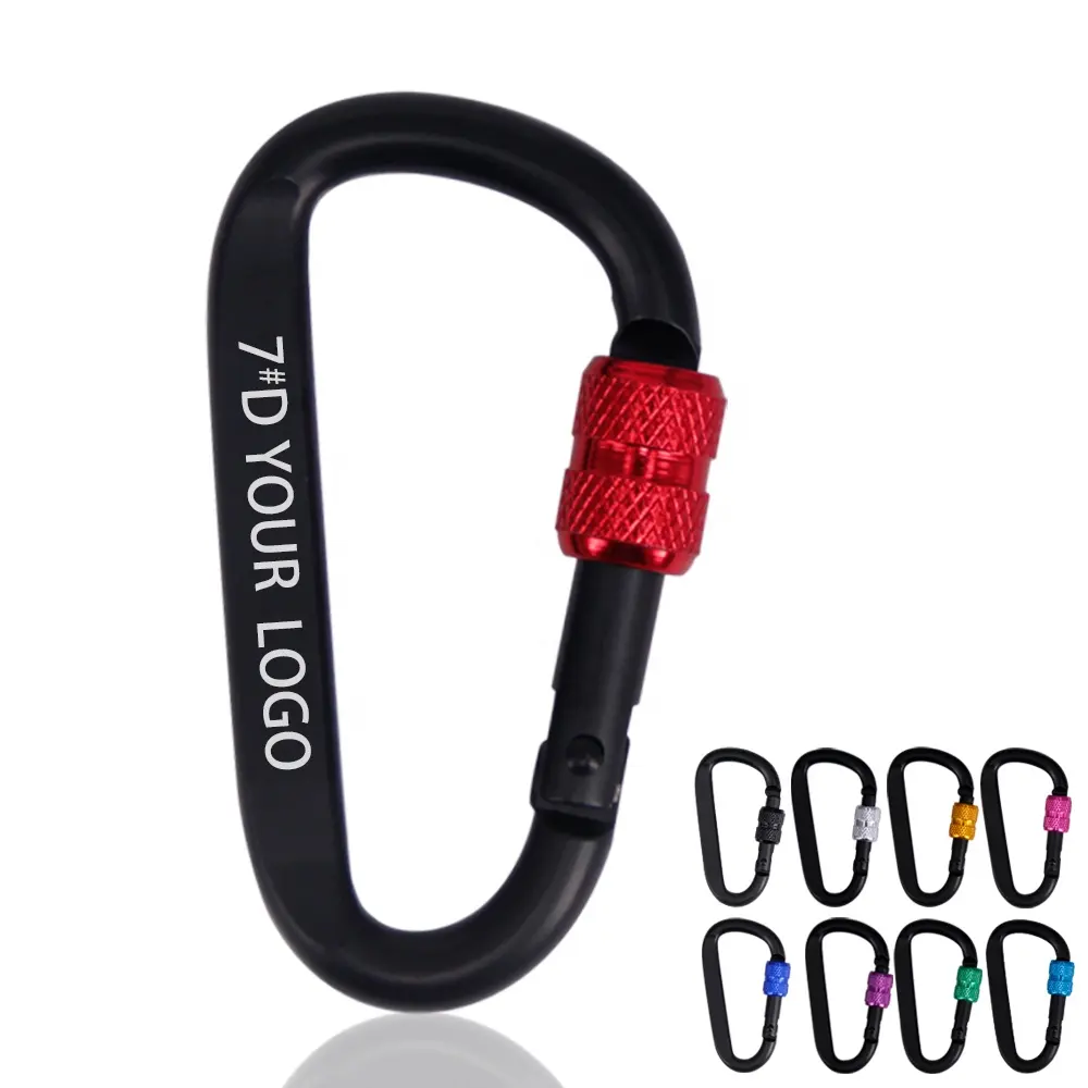 70*40*6.2mm Squeeze Color Spring locking metal Key Chain carabiner hook for Outdoor Sports Camp can laser logo