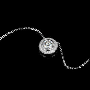Collier pendentif en moissanite ronde 1 carat Goldleaf Wholesale, tendance, plaqué or 18 carats, argent 925, collier diamant pour femme, cadeau de fête - Product Image 6