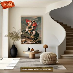 Uniart hợp thời trang Napoleon băng qua Alps <span class=keywords><strong>Jacques</strong></span> Louis <span class=keywords><strong>David</strong></span> nghệ thuật nổi tiếng sinh sản vẽ tay sơn dầu tường nghệ thuật - Product Image 6