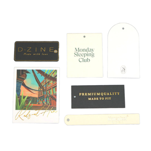 350g giấy trắng tráng Nhãn quần áo logo dập nổi thanh lịch quà tặng đơn giản treo thẻ cho hàng may mặc - Product Image 4