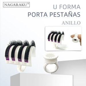 <span class=keywords><strong>NAGARAKU</strong></span> Soporte de <span class=keywords><strong>pegamento</strong></span> para pestañas soporte para pestañas forma de U anillos de <span class=keywords><strong>pegamento</strong></span> tamaño ajustable - Product Image 1