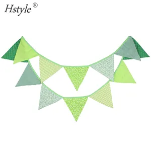 12 bandiere bandiere di cotone Banner Pennant matrimonio Vintage tessuto floreale zigolo compleanno decorazione vivaio PL033