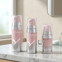 Bouteilles à pompe sans air en plastique personnalisées de 5 ml, 10 ml, 15 ml, emballage cosmétique pour lotion, crème, soin de la peau