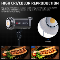 ZSYB Lumière Photographique LED Réglable et Dimmable 200W 2700-6500K pour Caméra Vidéo
